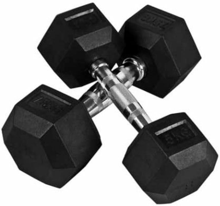 Hexa Dumbbell Double Hexagon Hex Dumbbell for Home Gym Workout(Pack of 2) Fixed Weight Dumbbell  (10 kg)